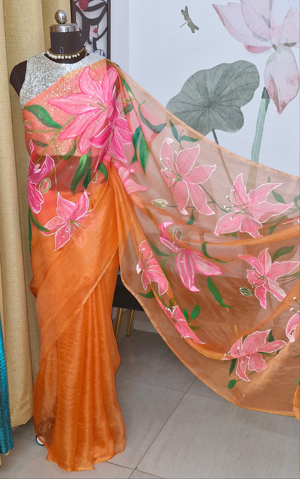 Lilies in the sun Saree