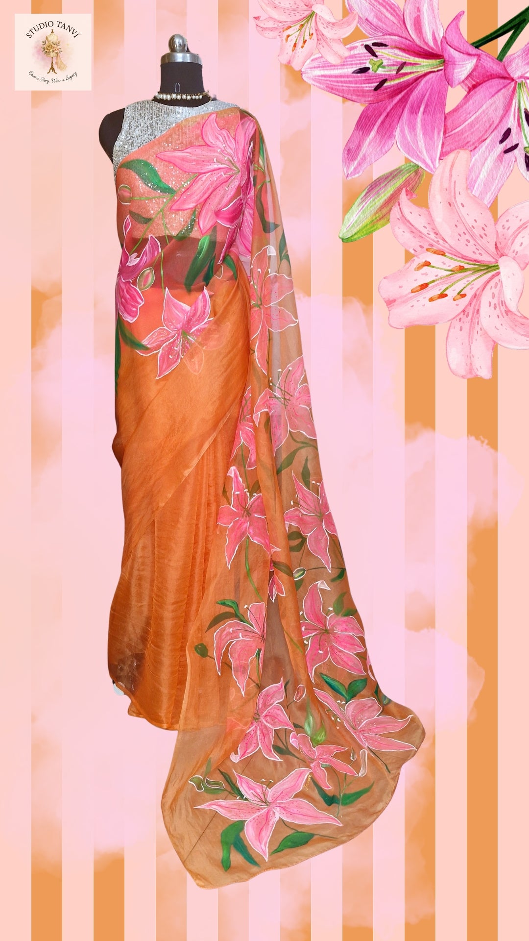 Lilies in the sun Saree