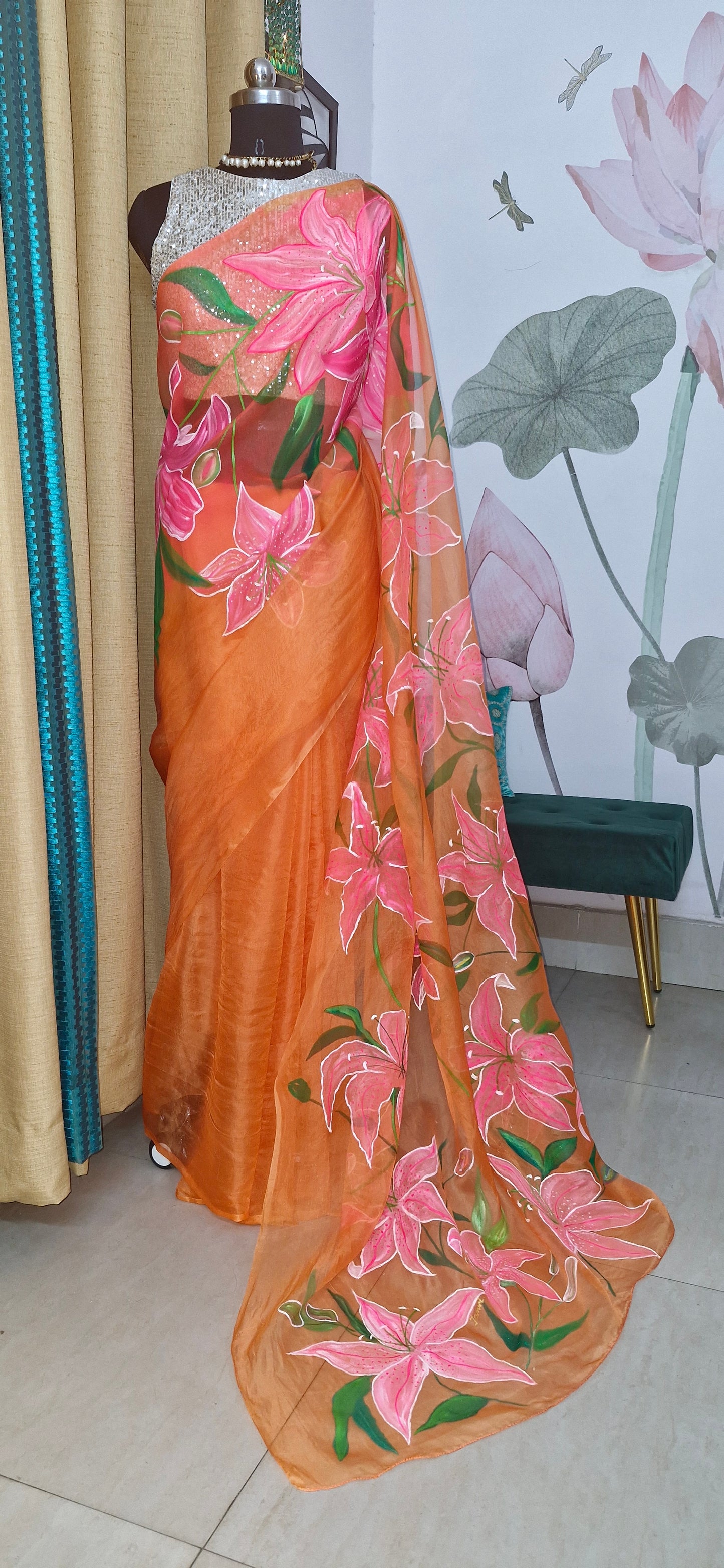 Lilies in the sun Saree