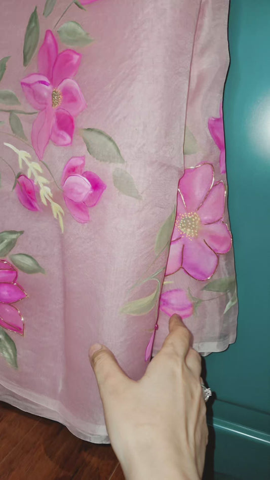 Pink veil saree