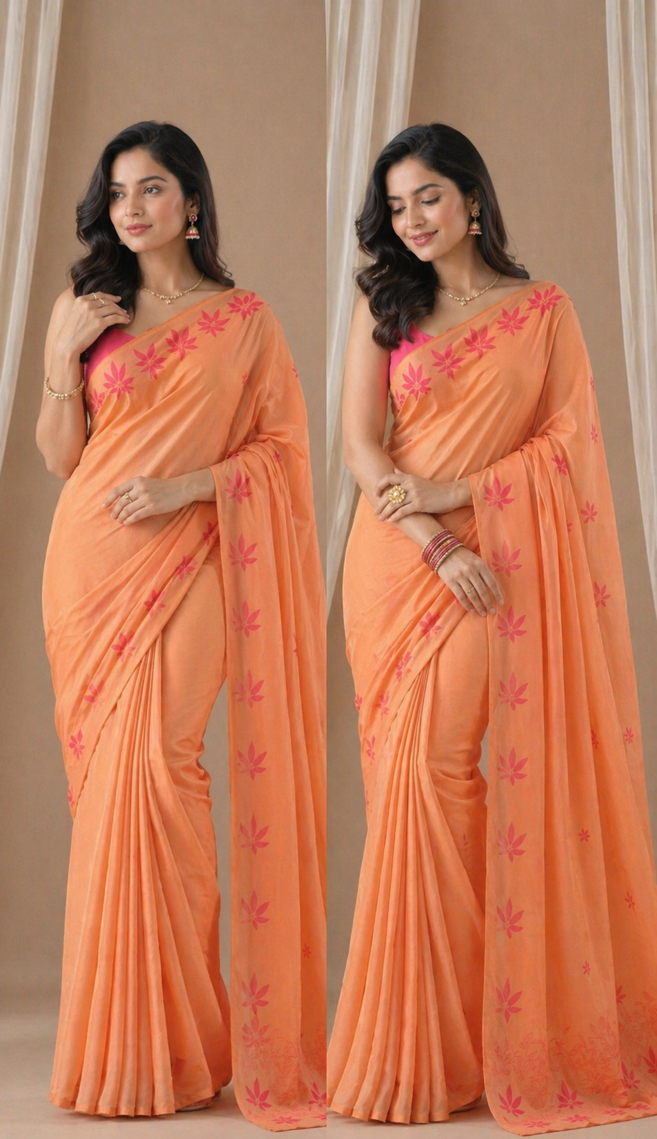 Block printed saree