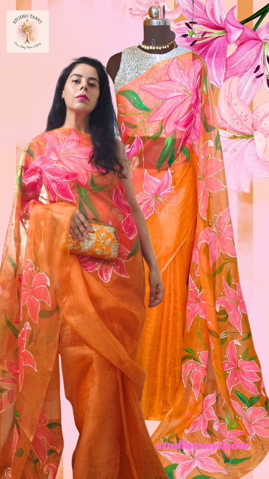 Lilies in the sun Saree