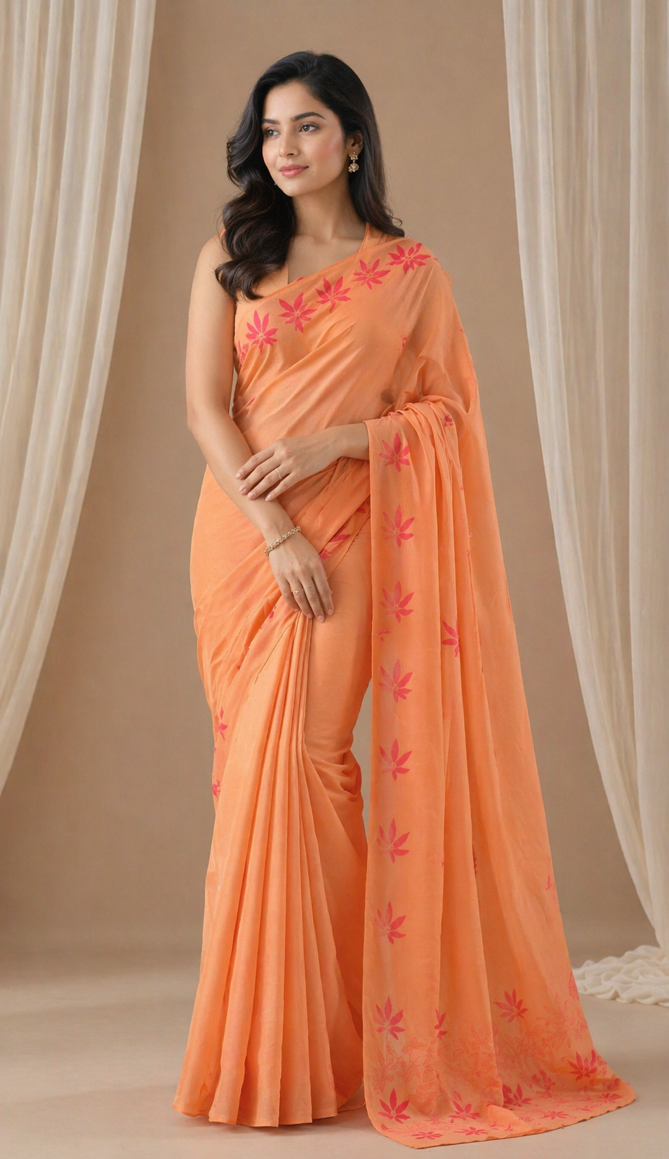 Block printed saree