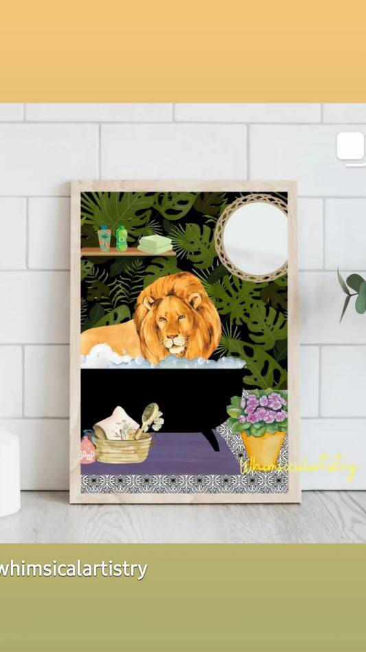 Majestic Lion Bathroom Artwork